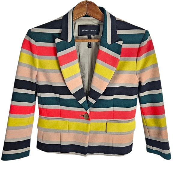 BCBGMaxAzria Jackets & Blazers - BCBGMaxAzria Multicolor Striped Blazer